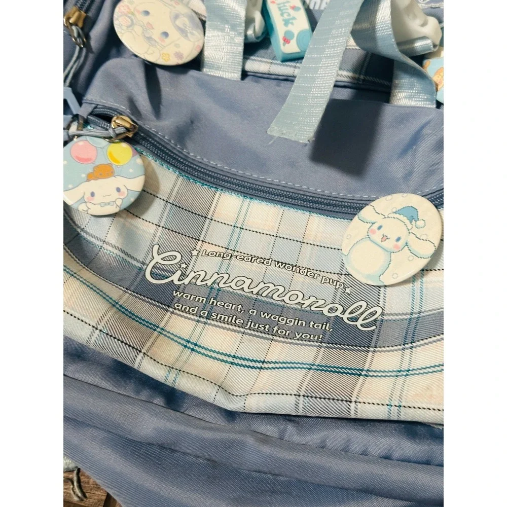 Cinnamoroll Sanrio Japan Blue White Back to School Backpack - with Buttons!